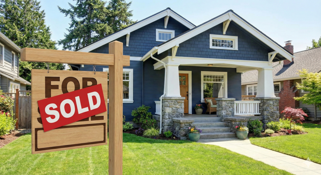 sold sign in front of house
